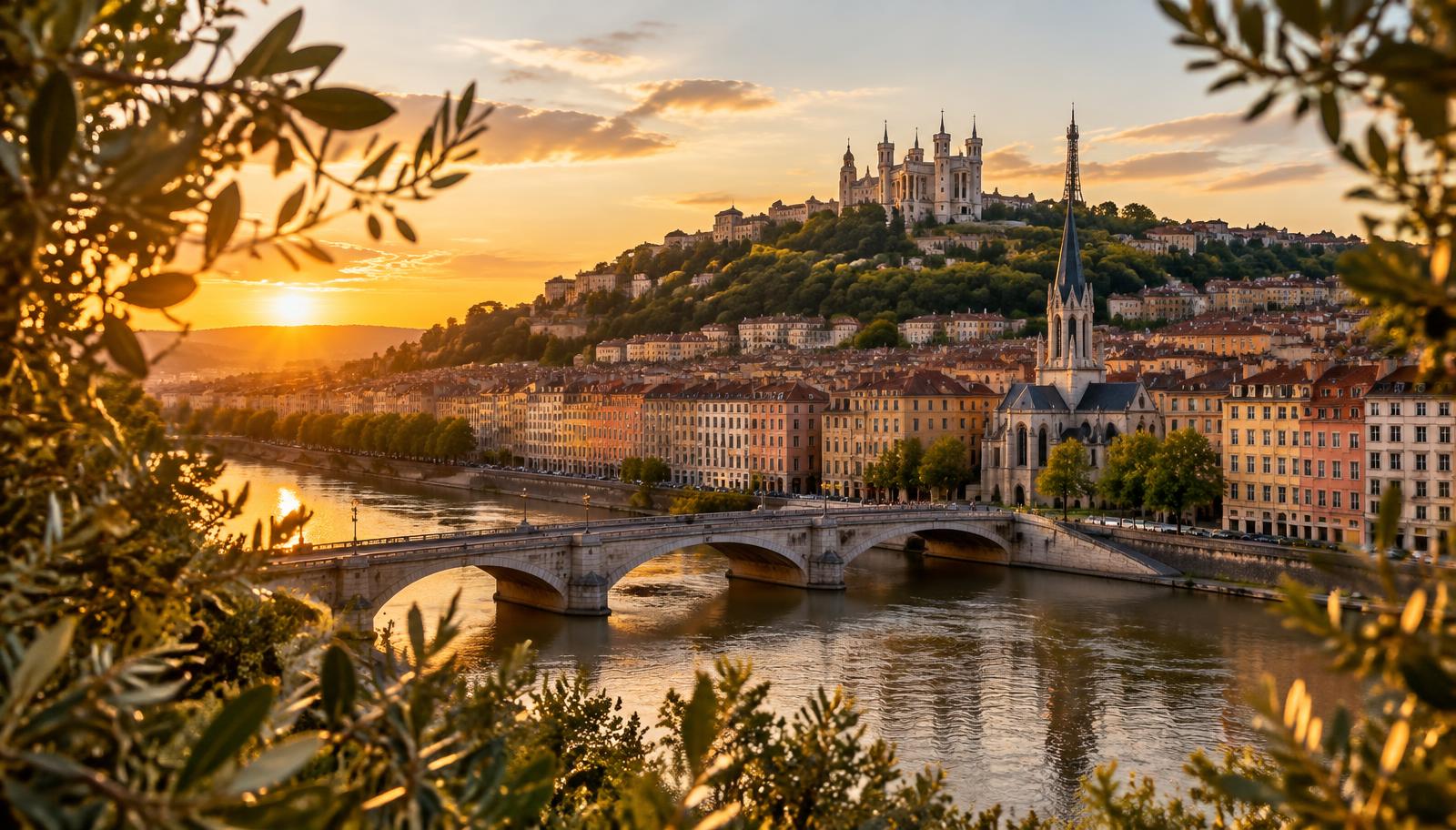 Panorama de Lyon et de la Saône